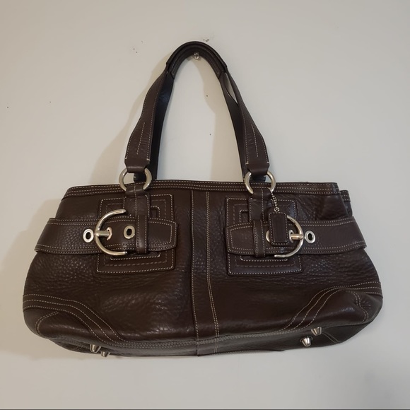 Coach Soho Brown Pebble Grain Leather Satchel H0693-02764 - Picture 1 of 10